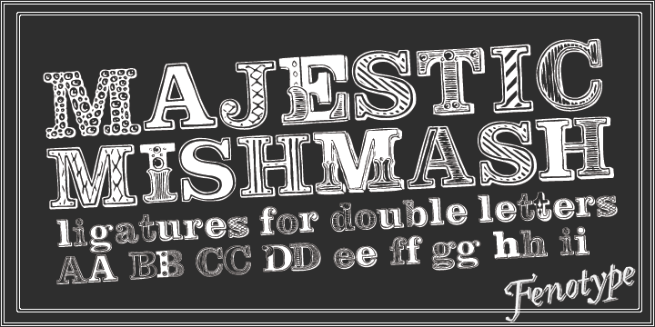 Пример шрифта Majestic Mishmash